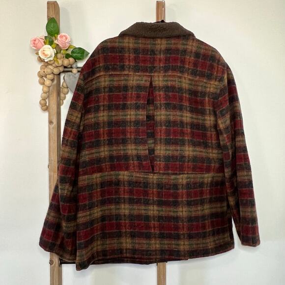 Woolrich Vintage Plaid Red Brown 3 Button Jacket Size X Large - Picture 4 of 6